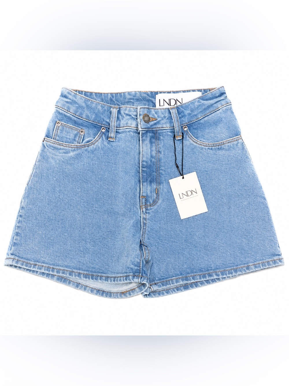 NEW LMDN Landon Denim Medium Wash High Rise Jean Shorts Size 26